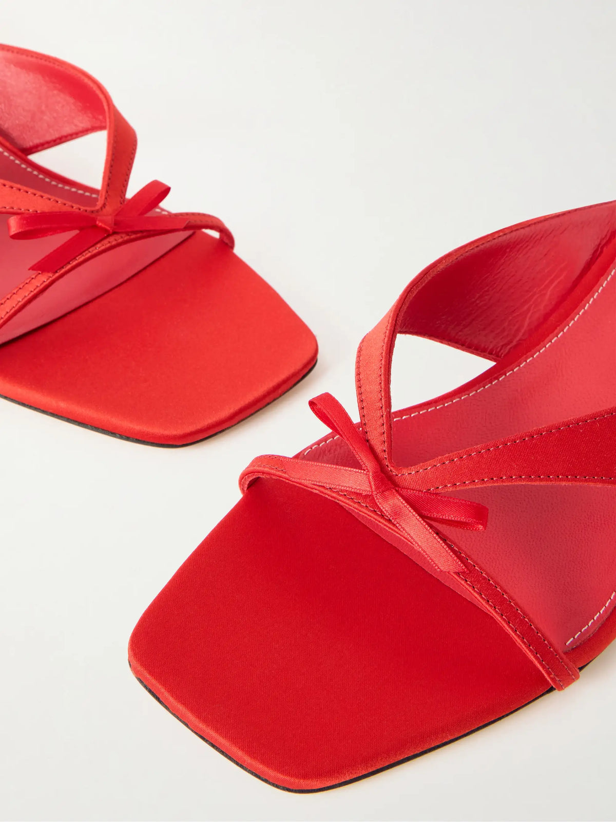 Bow-embellished Satin Mules