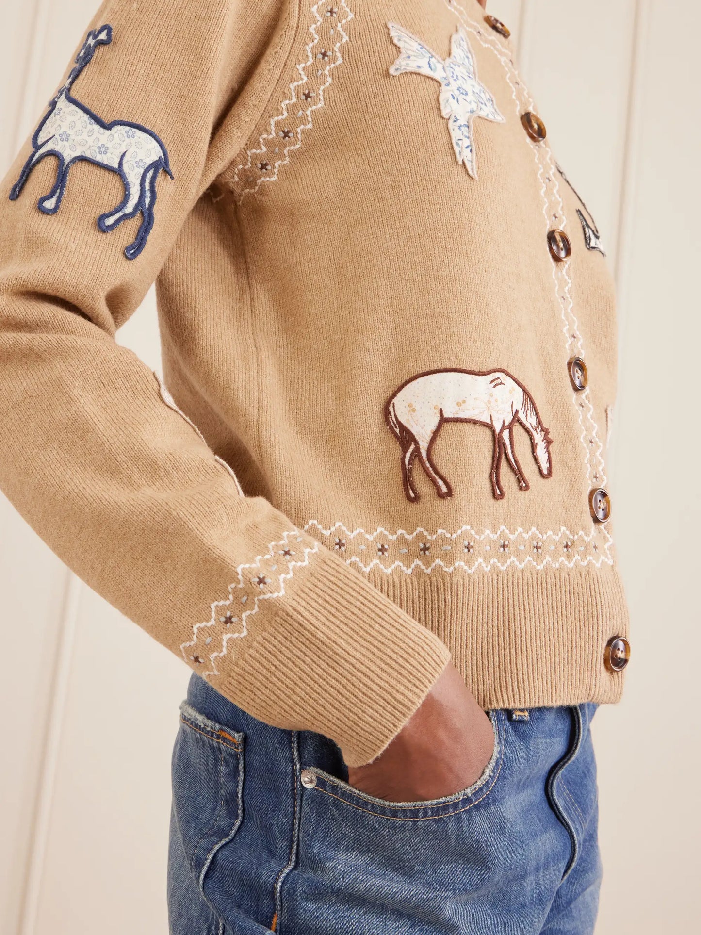 Winslow Appliquéd Wool Cardigan