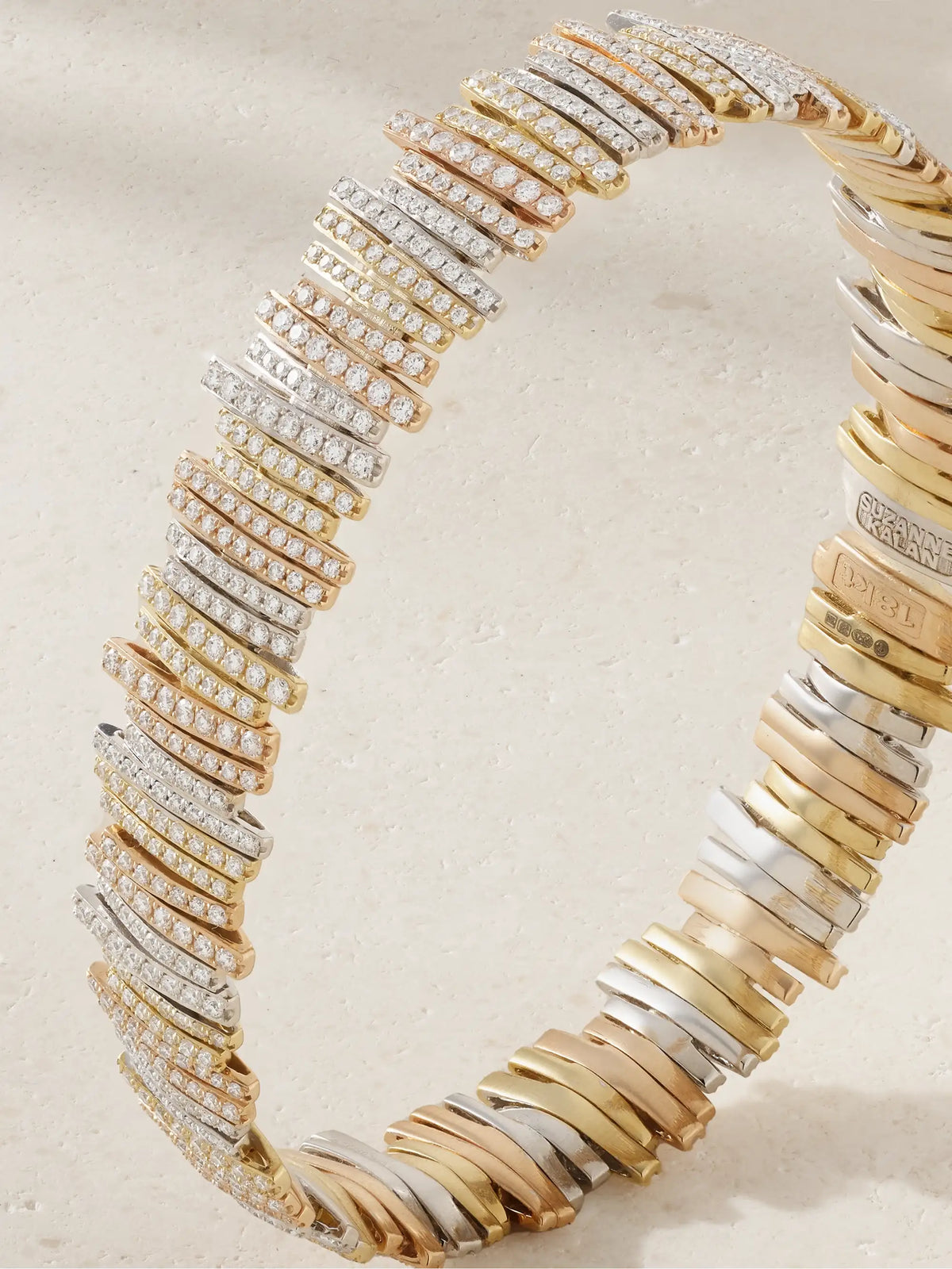 18-karat White, Rose And Yellow Gold Diamond Bangle