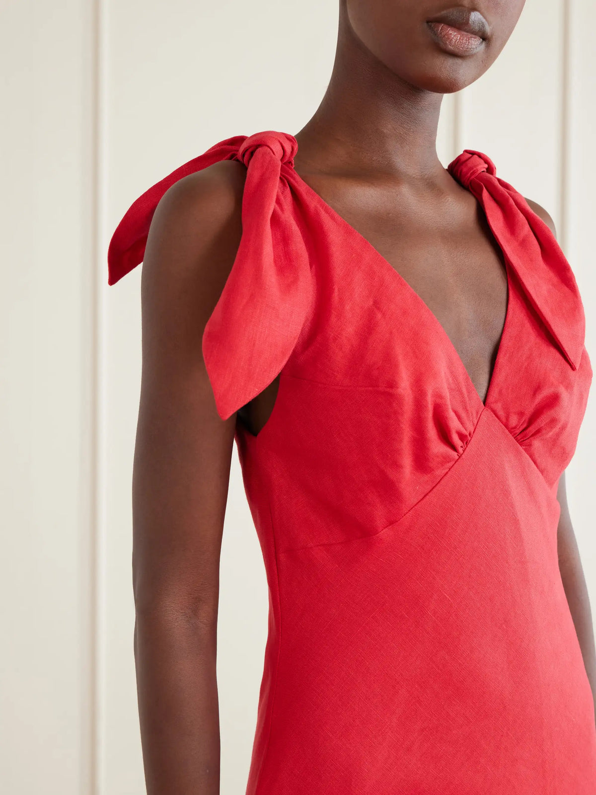 Faithfull Solana Knot-detailed Linen Maxi Dress