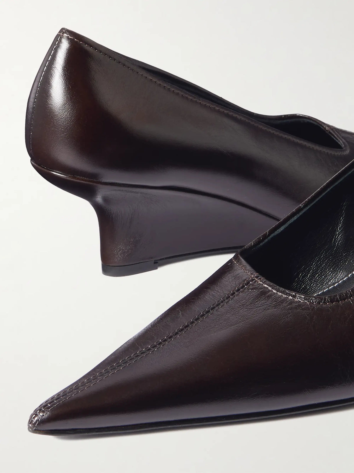 Leather Wedge Pumps