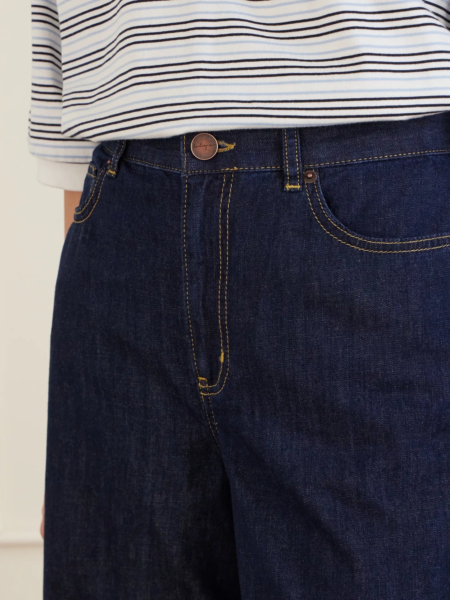 Isadora Cotton-chambray Wide-leg Jeans