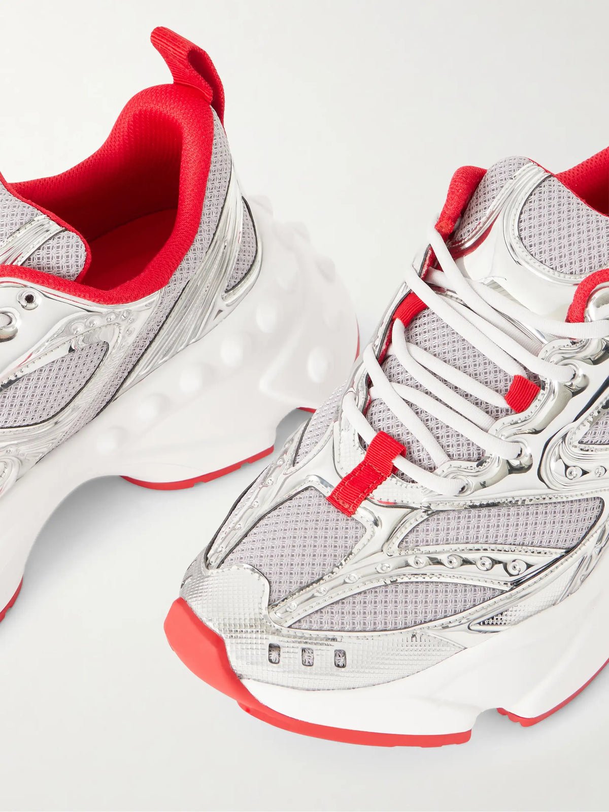 So Flo Metallic Leather-trimmed Mesh Sneakers