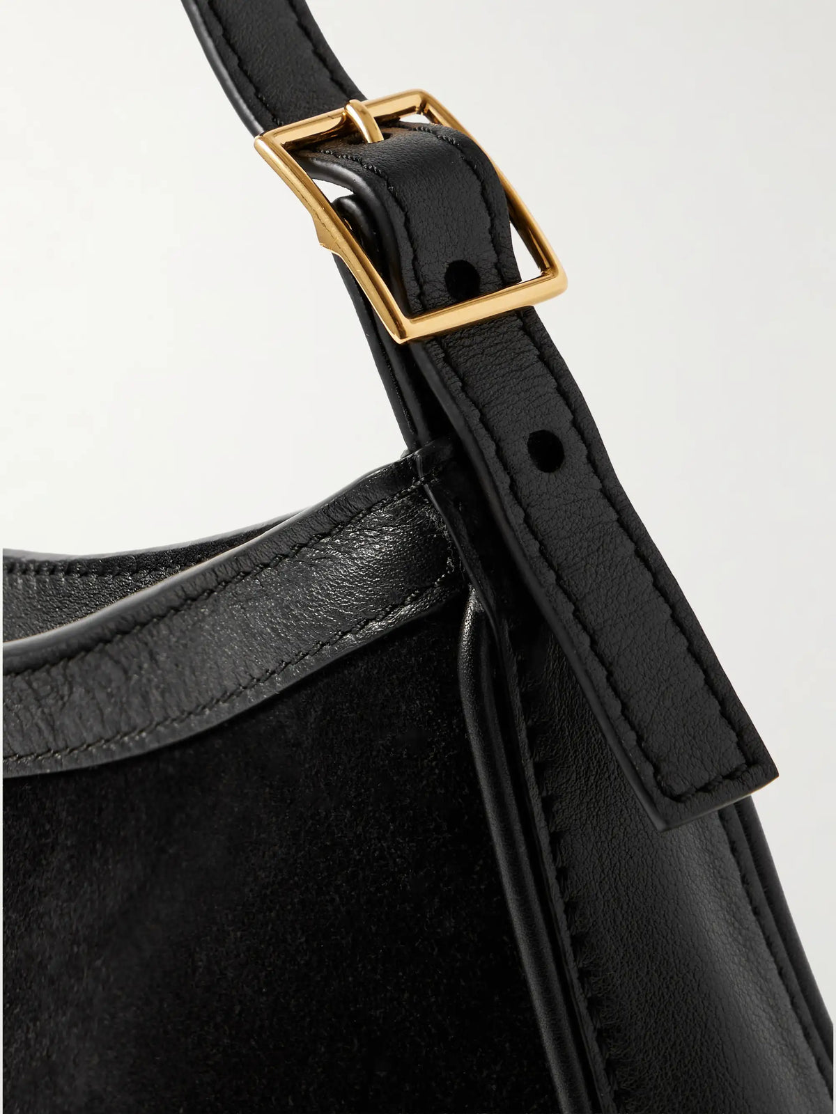 Abbey Leather-trimmed Suede Shoulder Bag