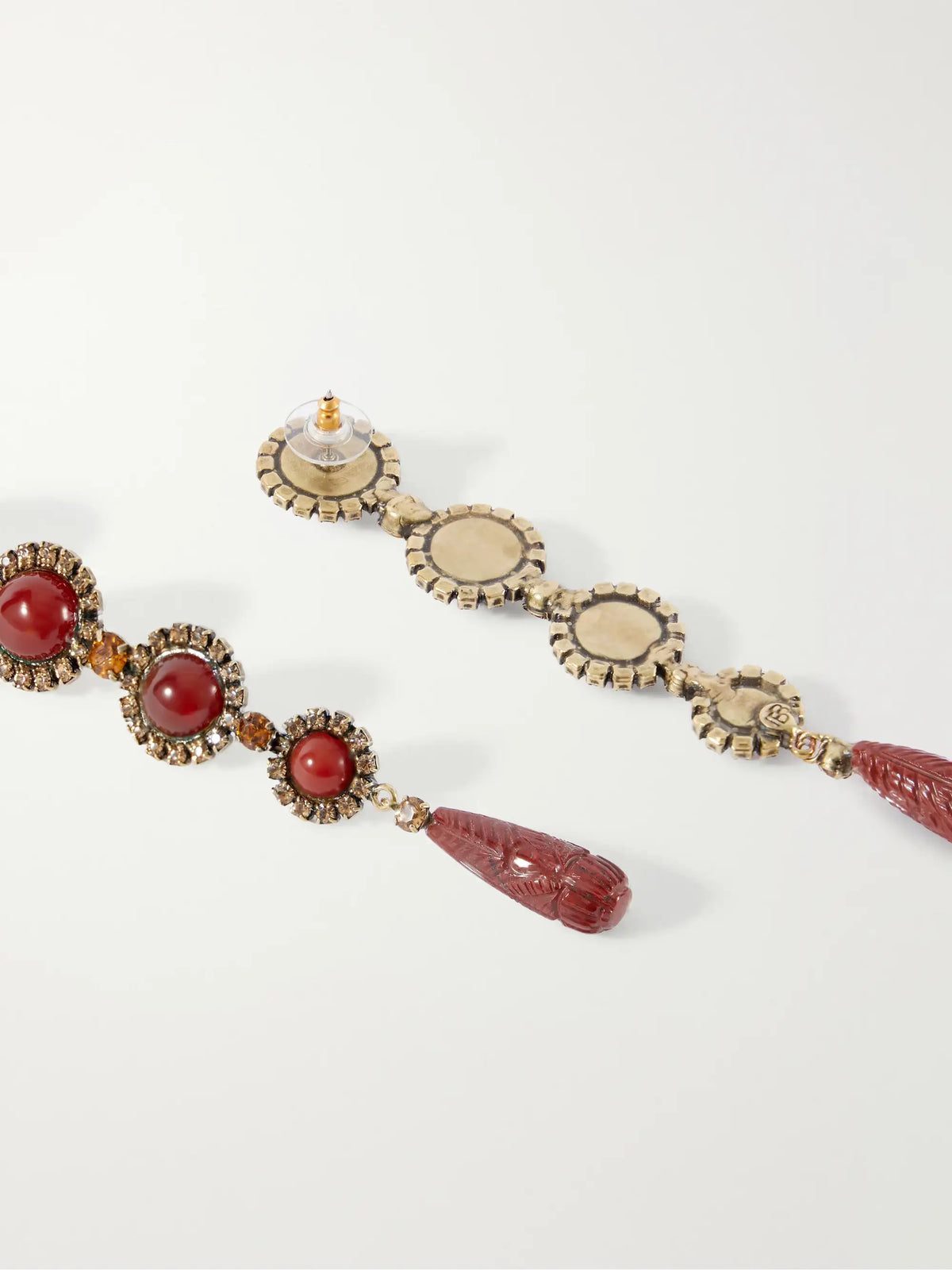 Jennifer Behr Rafferty Gold-tone Carnelian And Jasper Earrings