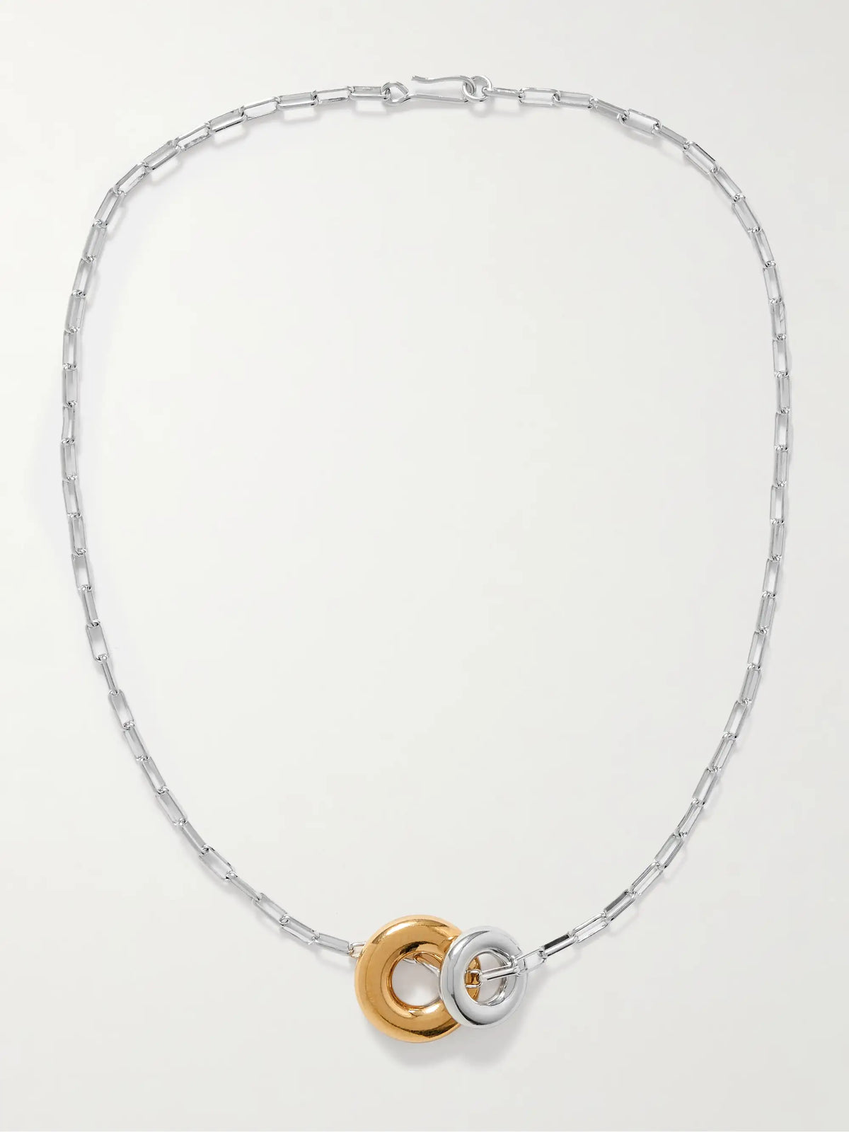 Moneta Rhodium- And Gold-plated Recycled Necklace