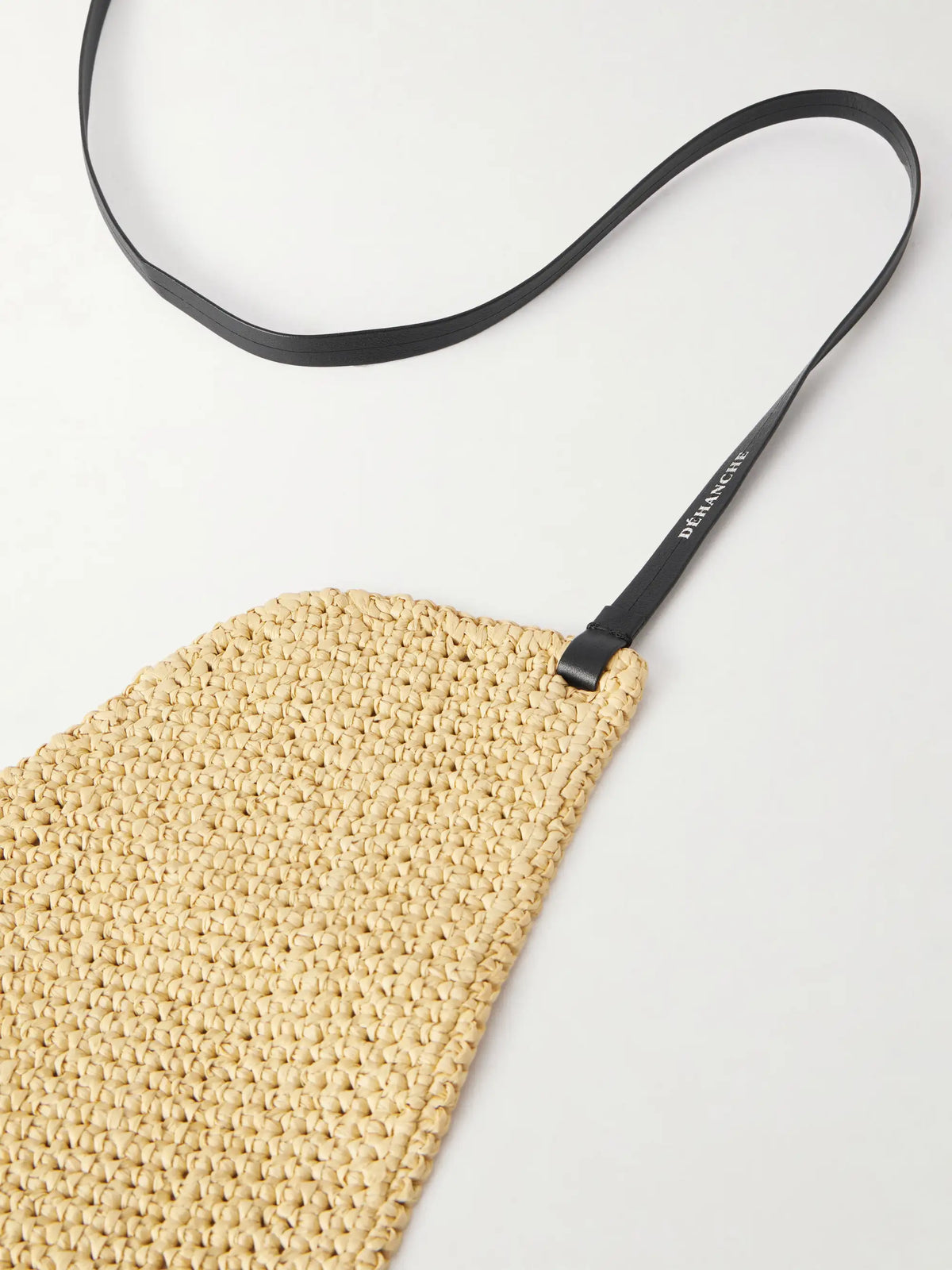 Undone Leather-trimmed Raffia Belt