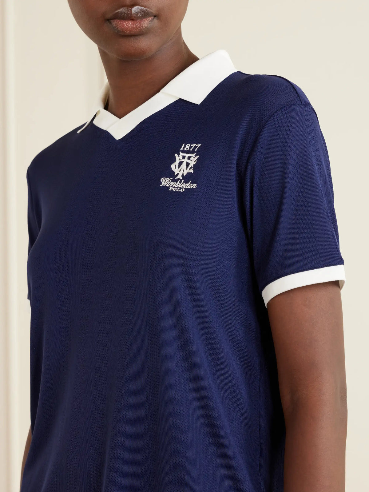 + Wimbledon Logo-embroidered Knit Polo Shirt
