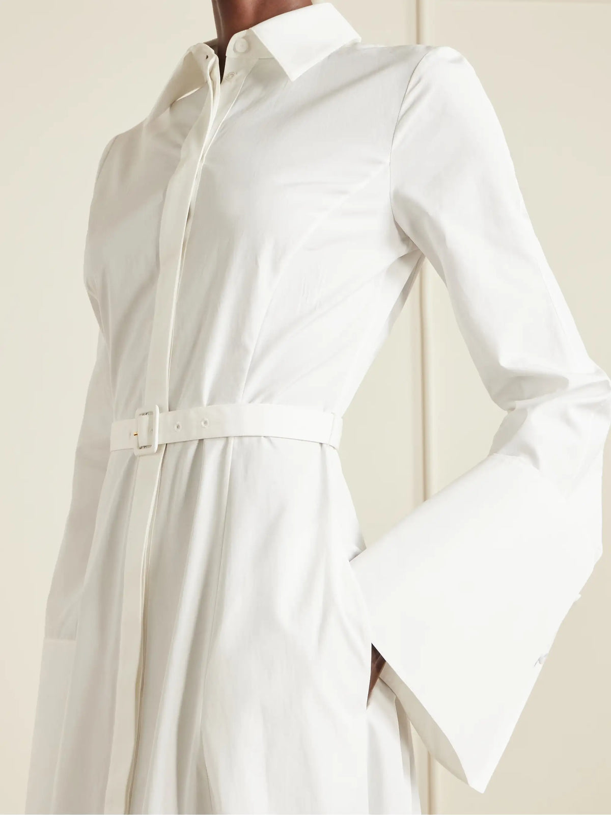 Carmina Belted Cotton-poplin Maxi Dress