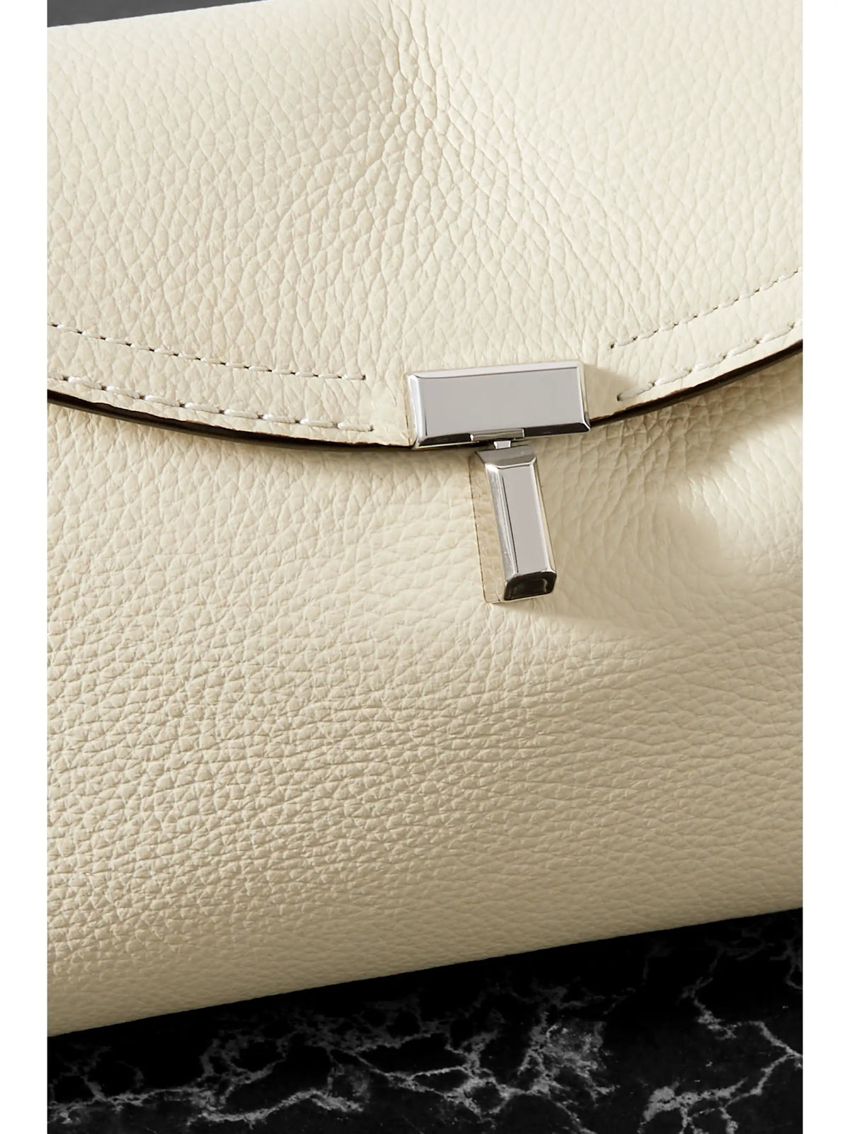 T-lock Textured-leather Clutch