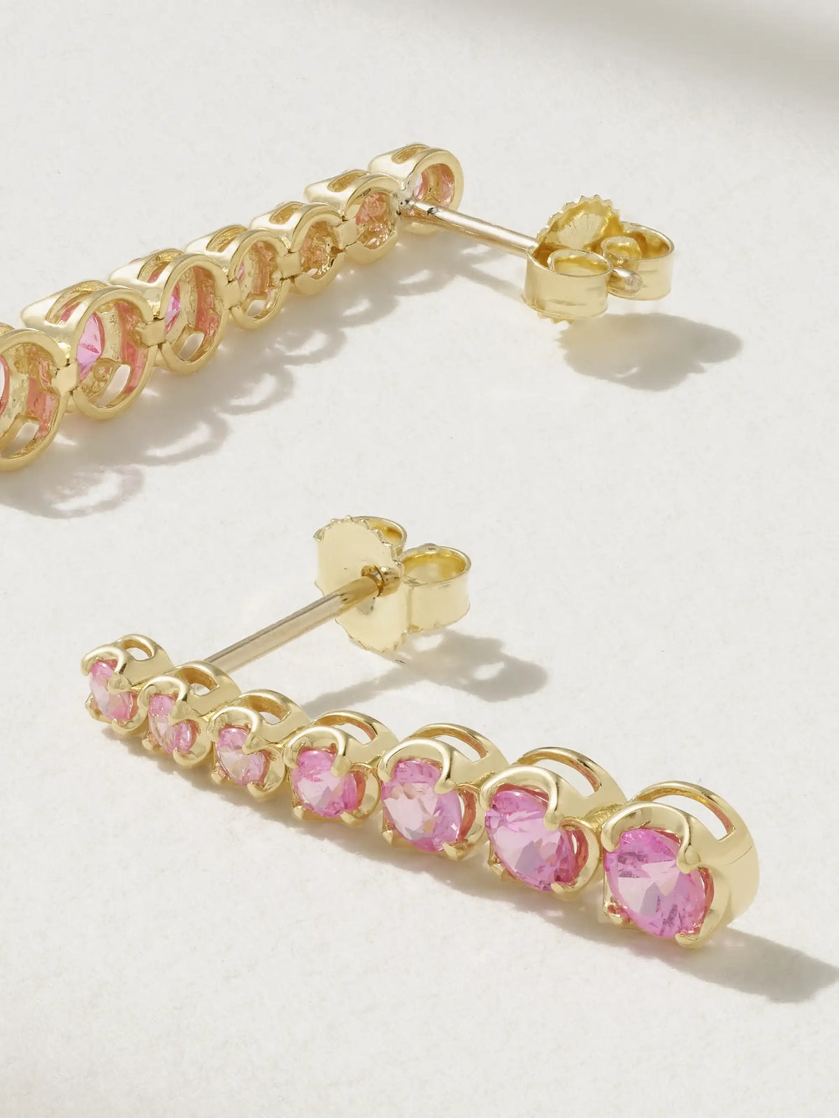 Small Graduated 18-karat Gold Sapphire Earrings