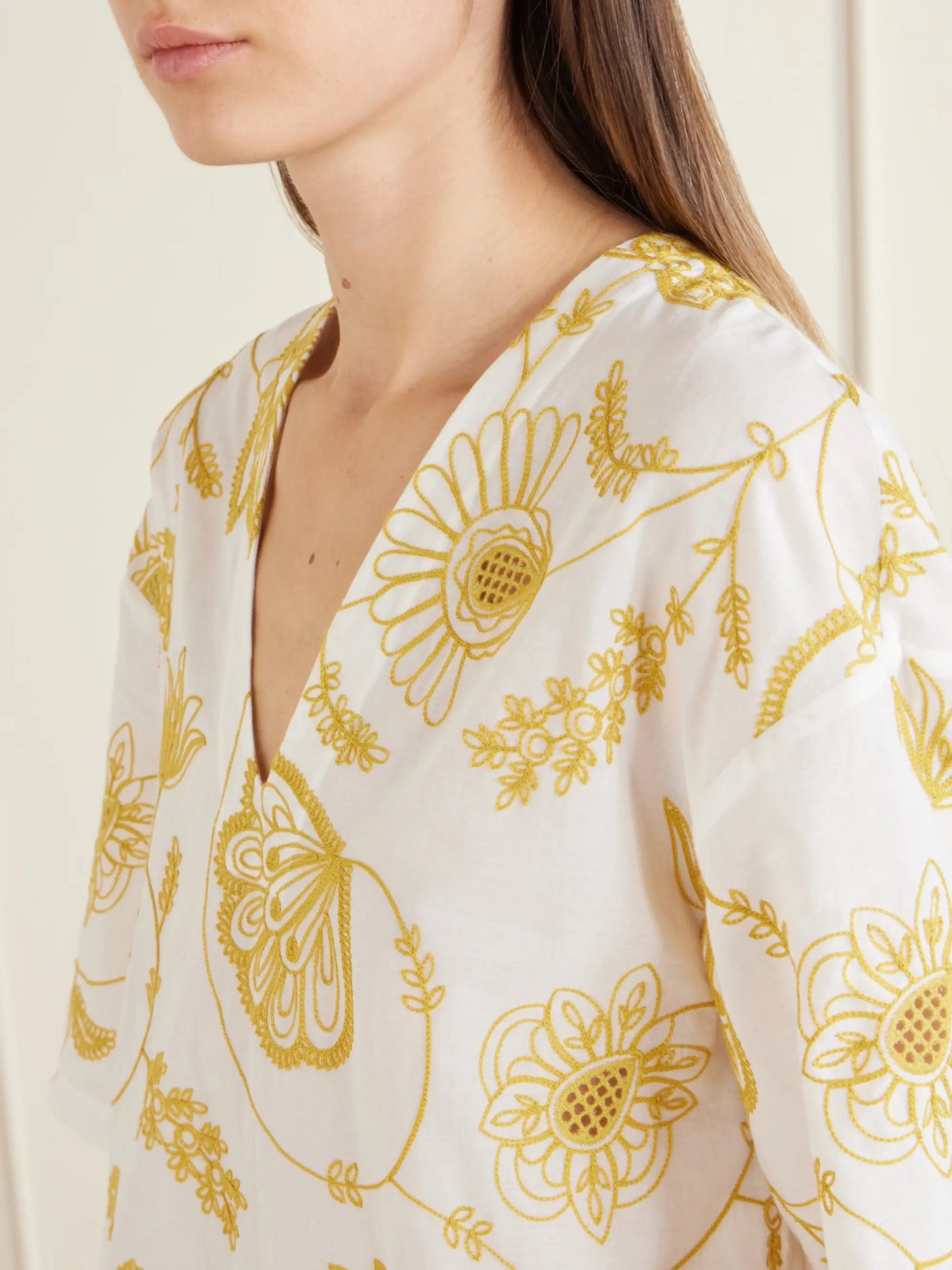 Levia Embroidered Cotton-blend Mini Dress