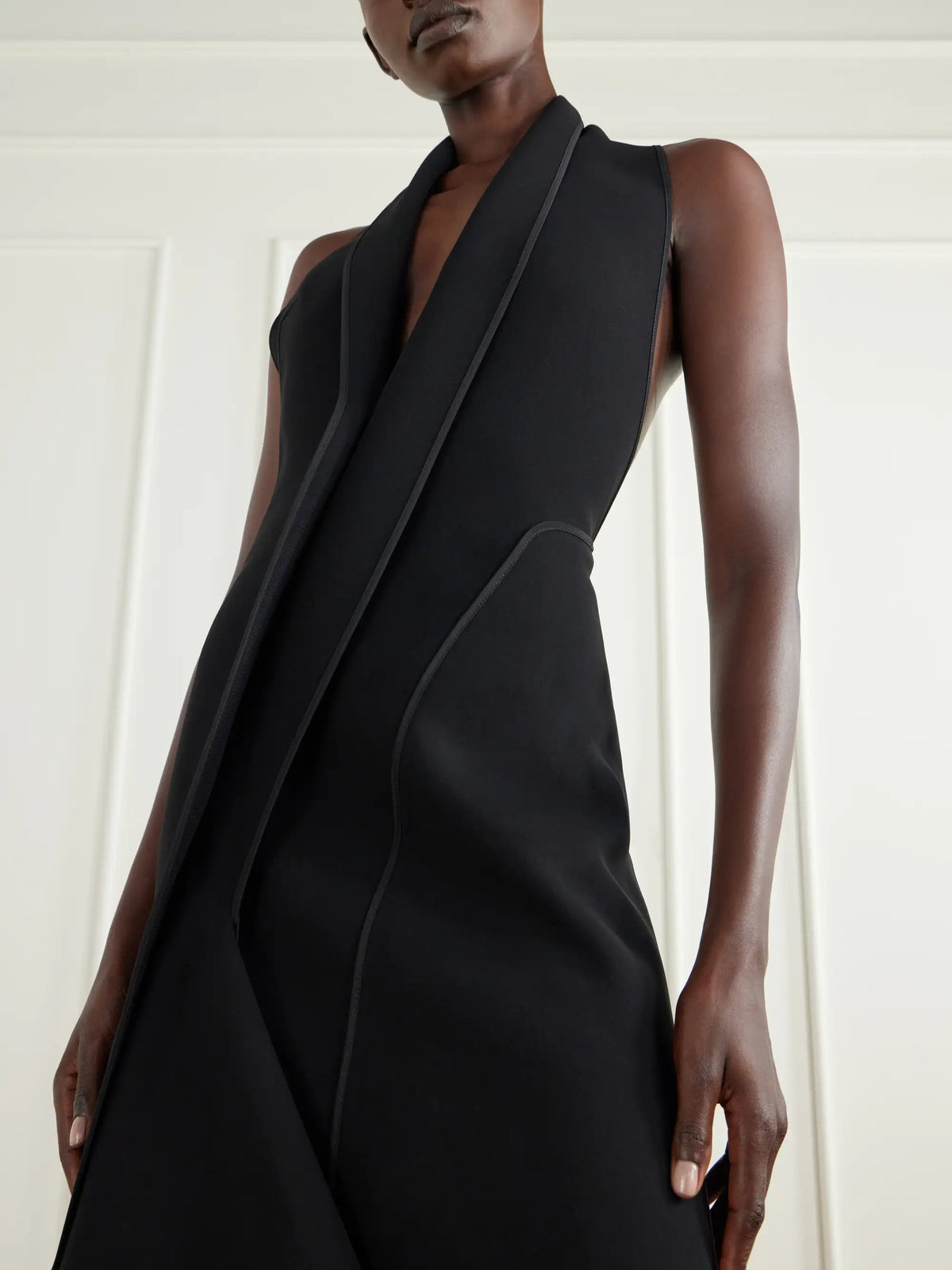 Maticevski Allude Draped Crepe Halterneck Gown