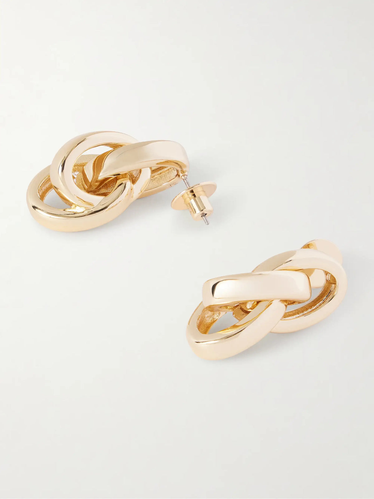 Triple Link Gold-tone Earrings