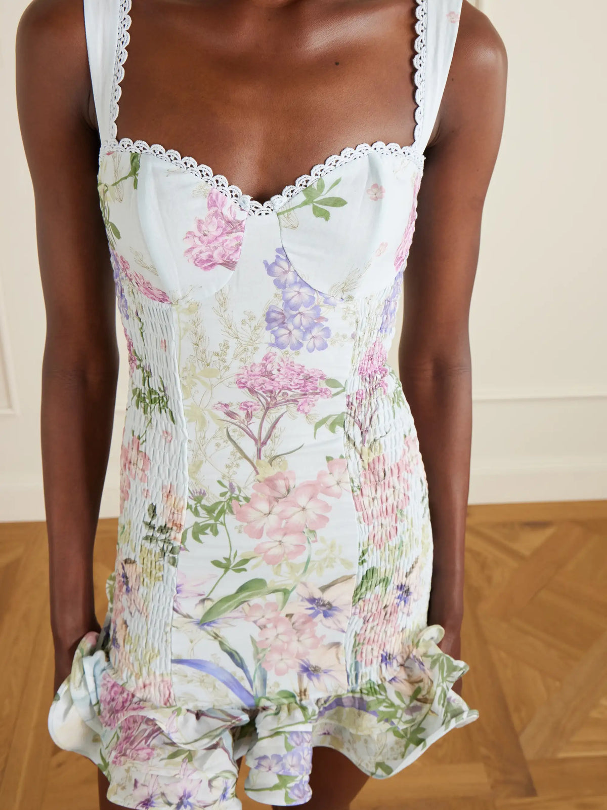 Sunil Floral-print Cotton-blend Mini Dress