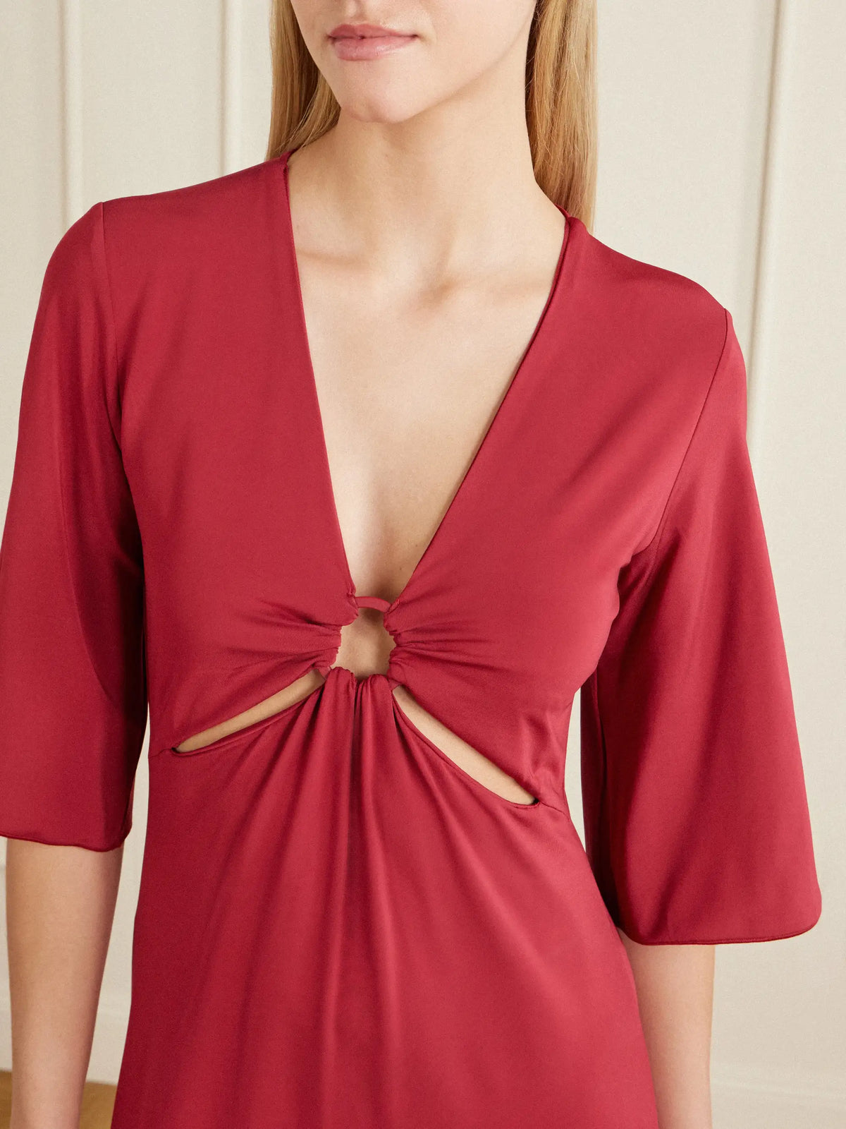 Beachwear Ruched Cut-out Stretch-jersey Maxi Dress