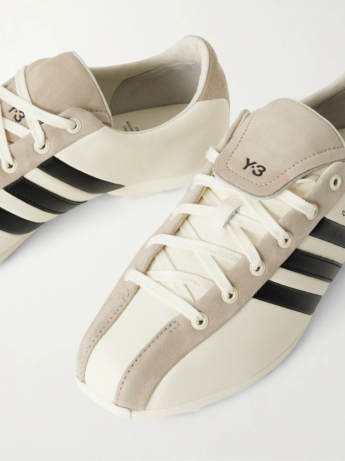 + Y-3 Field Suede-trimmed Leather Sneakers