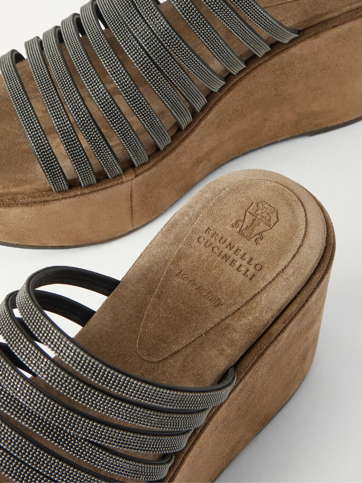 80 Embellished Suede Platform Mules