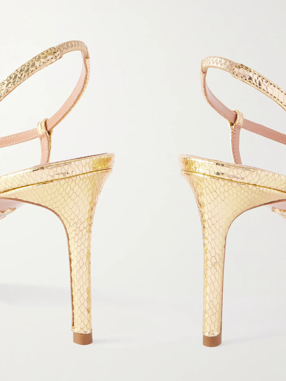 Talk To Me 75 Metallic Snake-effect Leather Slingback Sandals