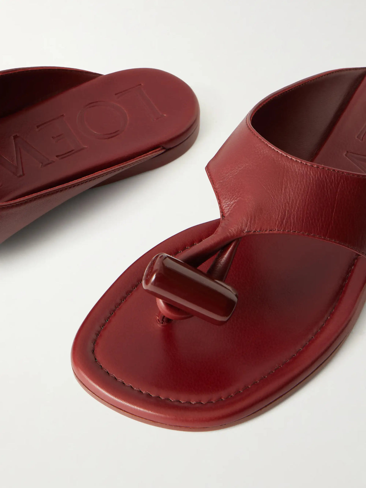 Toggle Leather Slides