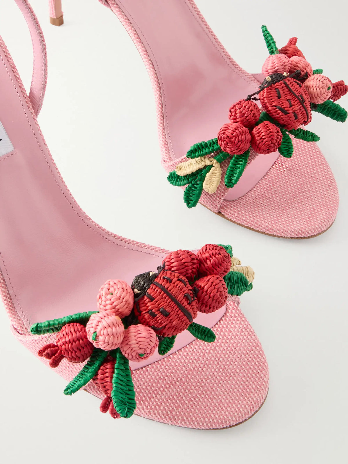 Botanica 105 Embellished Leather And Raffia Sandals
