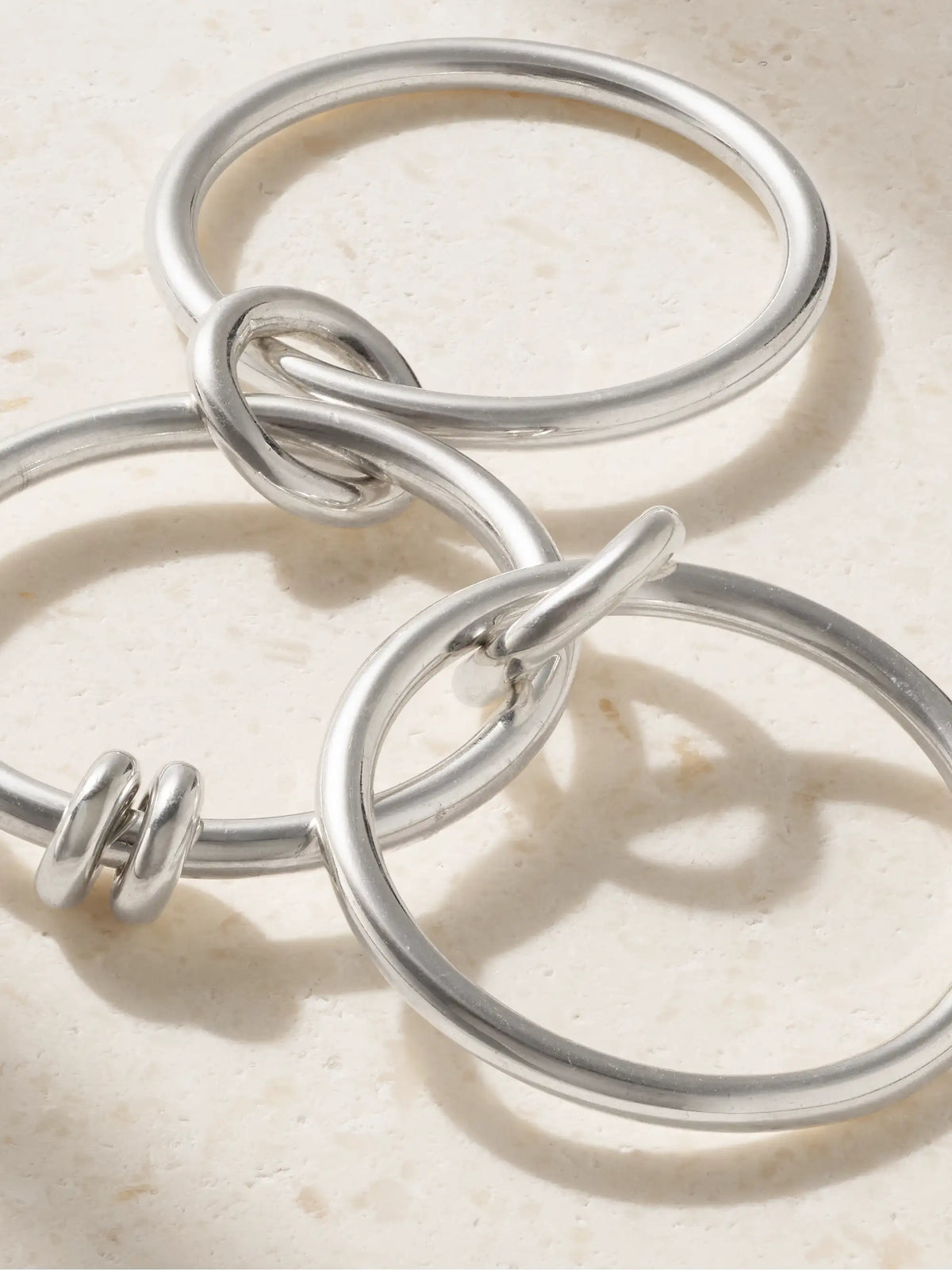 Acacia Set Of Three Sterling Silver Rings