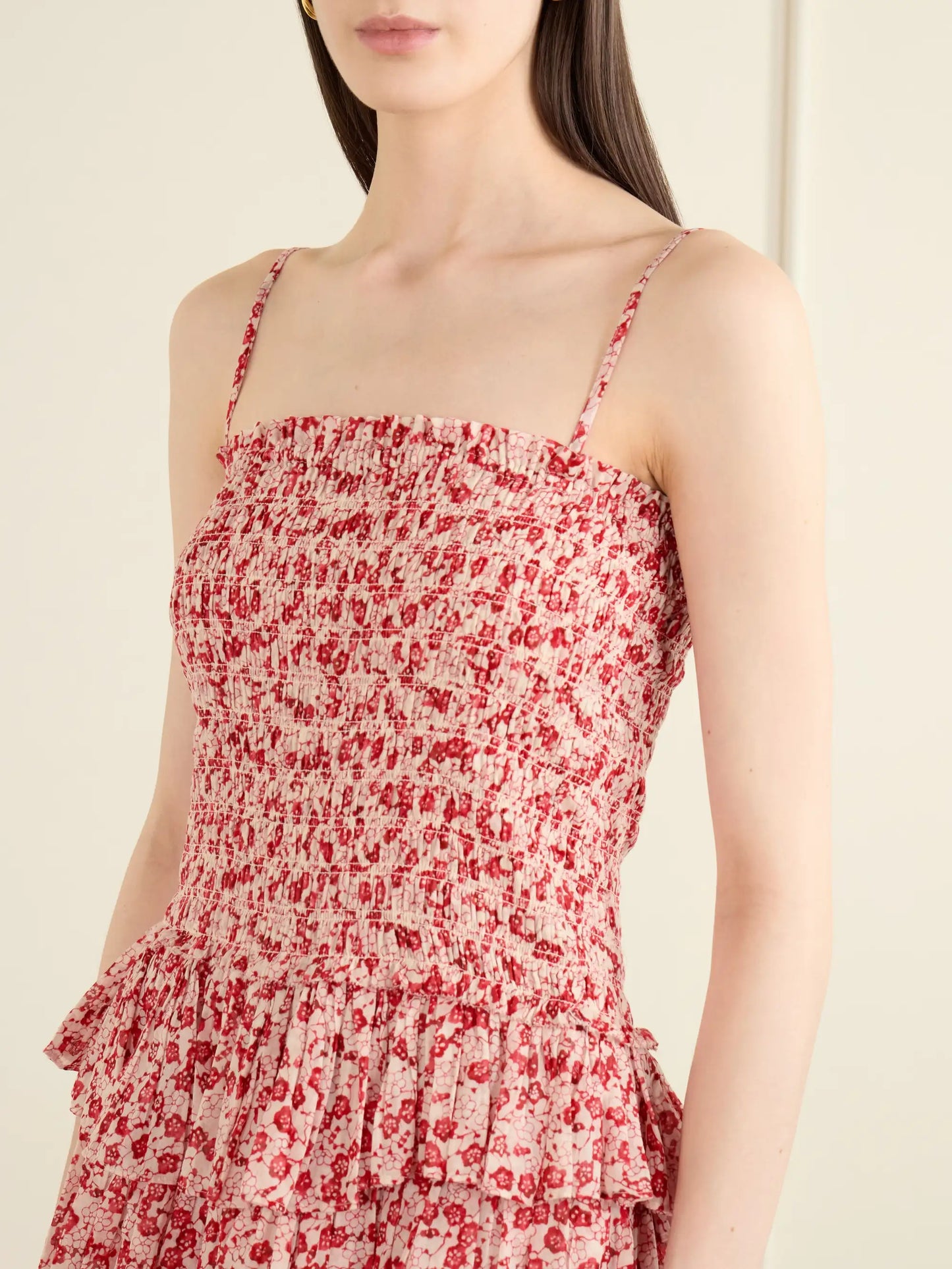 Elodie Floral-print Ruffled Organic Cotton Mini Dress