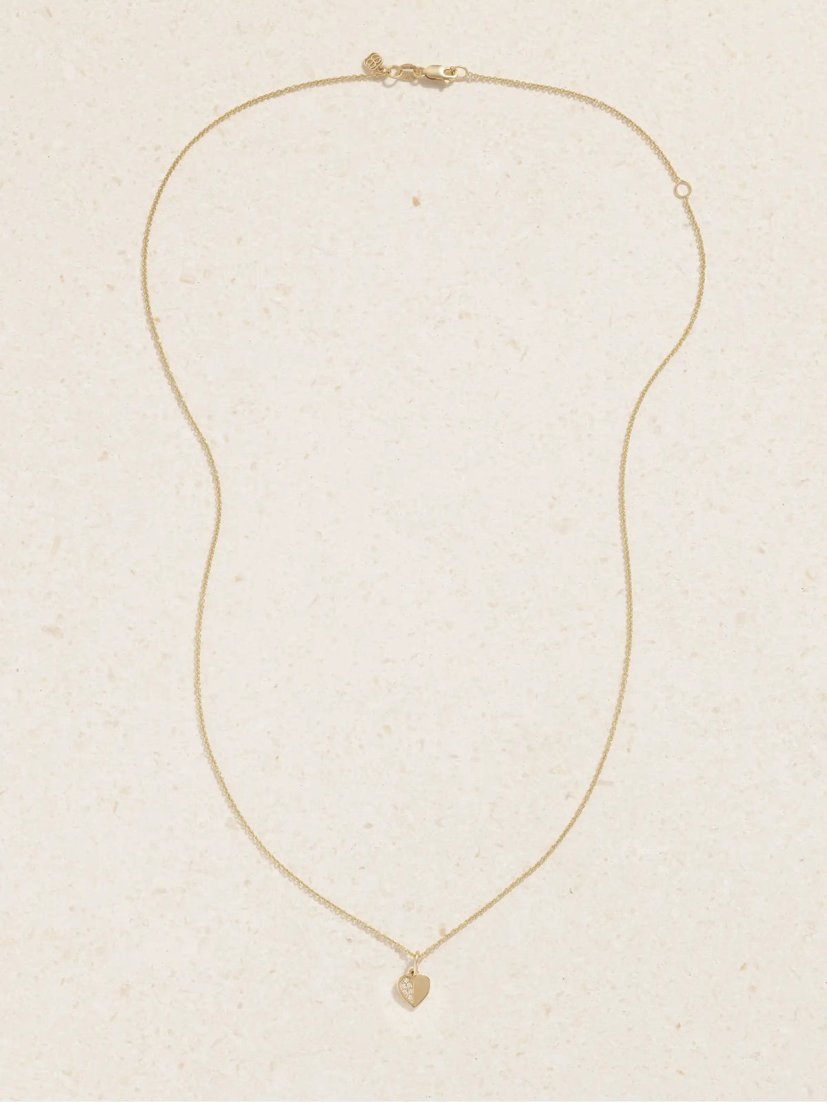 Half Heart 14-karat Gold Diamond Necklace