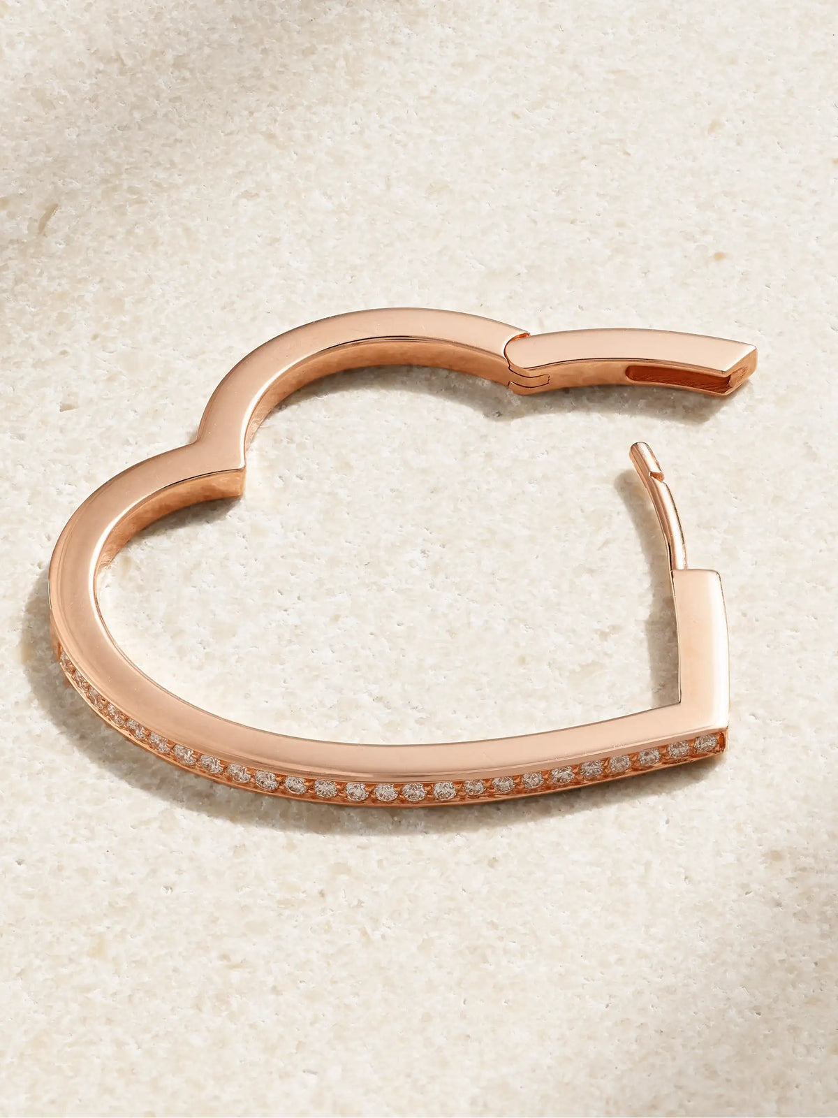 Antifer Heart Large 18-karat Rose Gold Diamond Single Earring