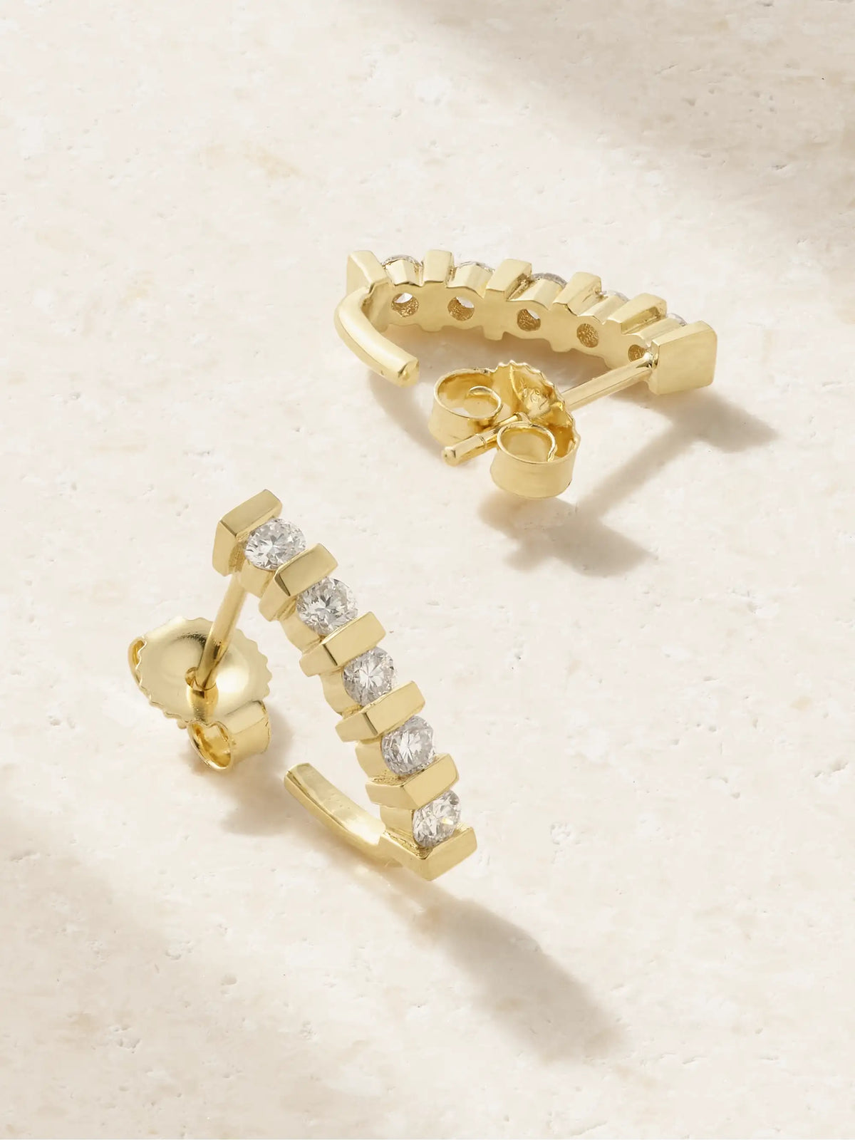 Edith 18-karat Gold Diamond Hoop Earrings