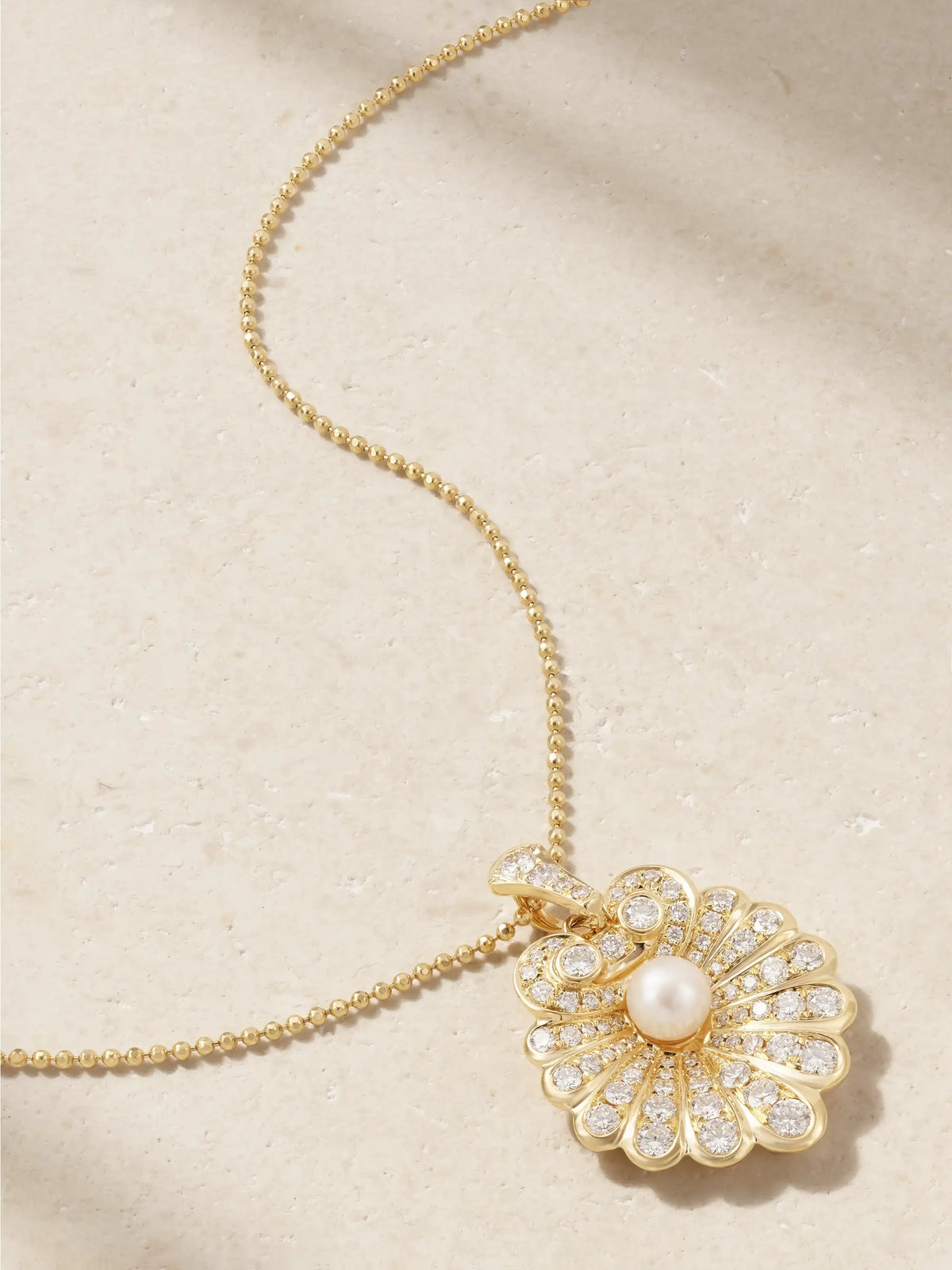 18-karat Gold, Diamond And Pearl Necklace