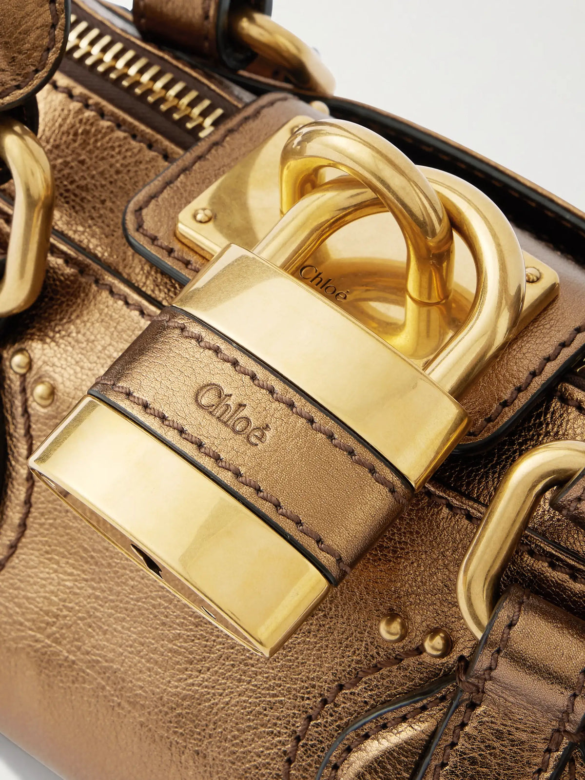 Paddington Embellished Crinkled-leather Tote