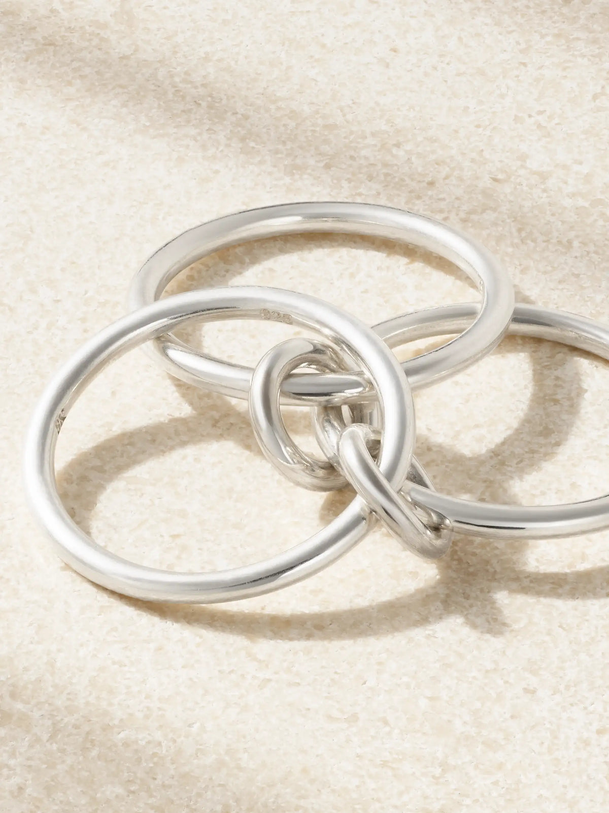 Solarium Set Of Three Sterling Silver Rings
