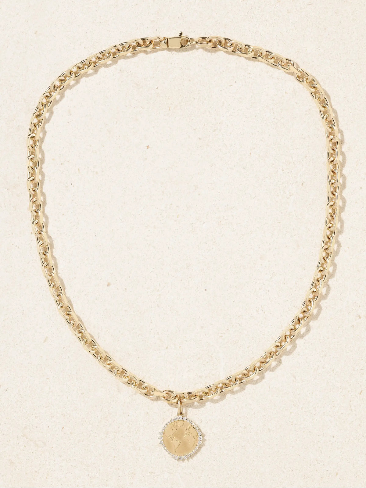 World Traveler 14-karat Gold Diamond Necklace
