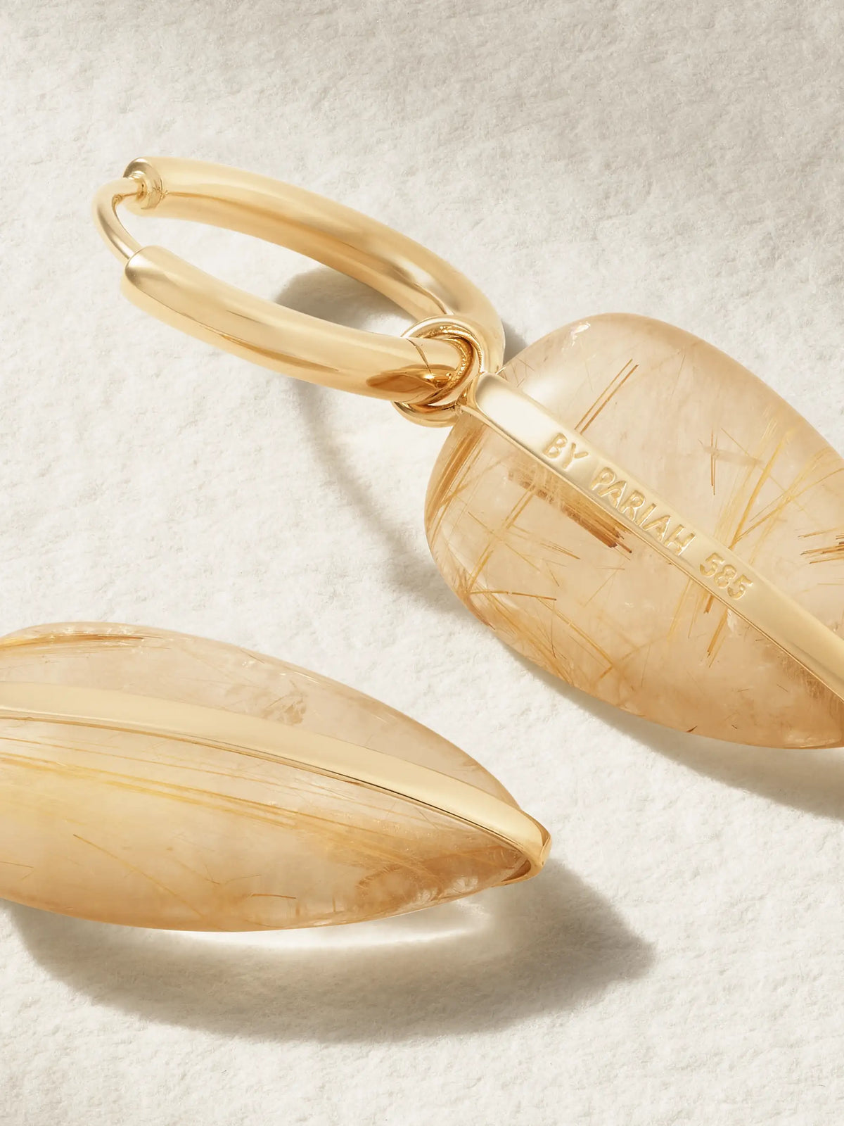 Pebble 14-karat Recycled Gold Quartz Hoop Earrings