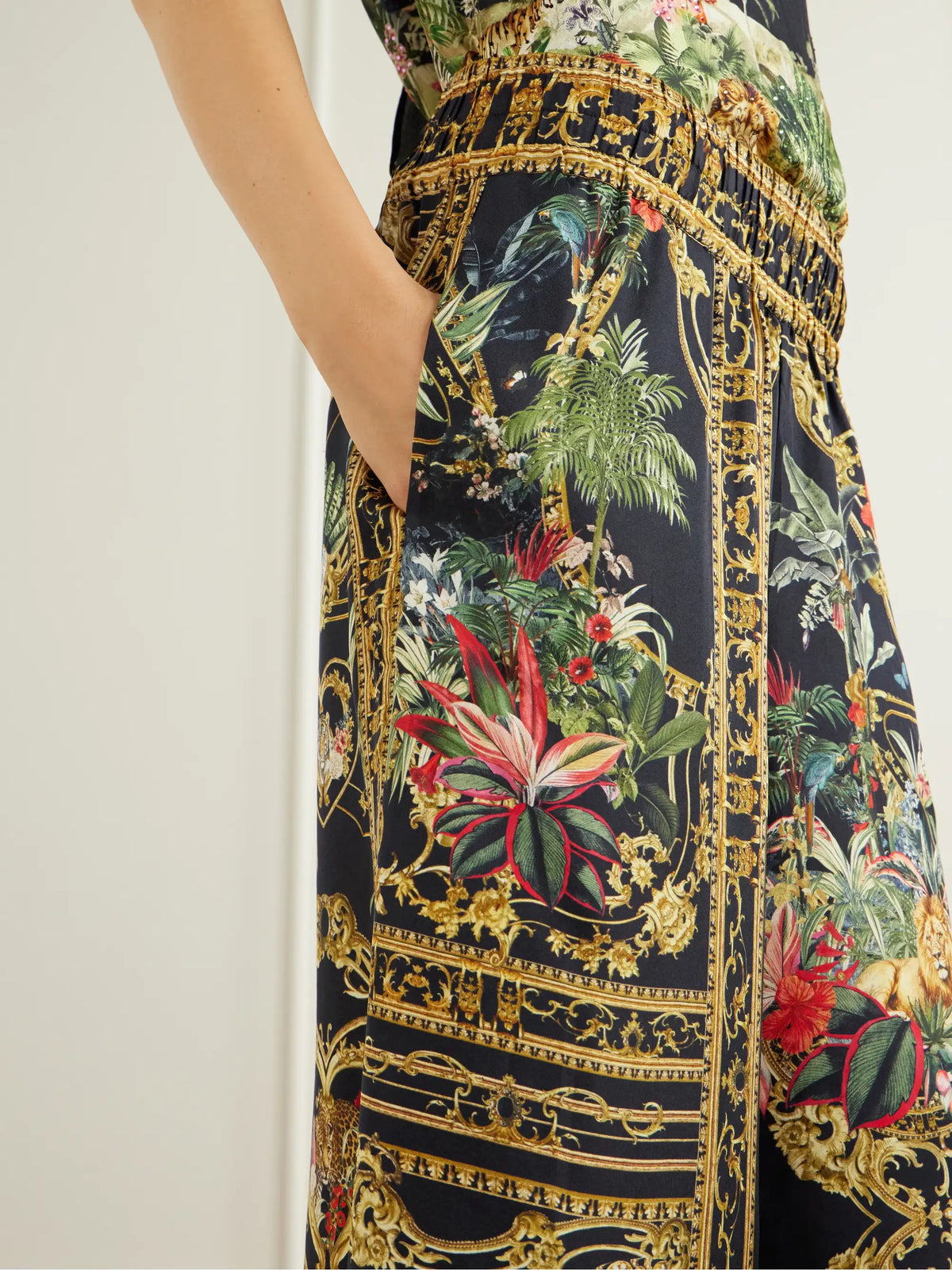 Camilla Cropped Printed Wide-leg Pants