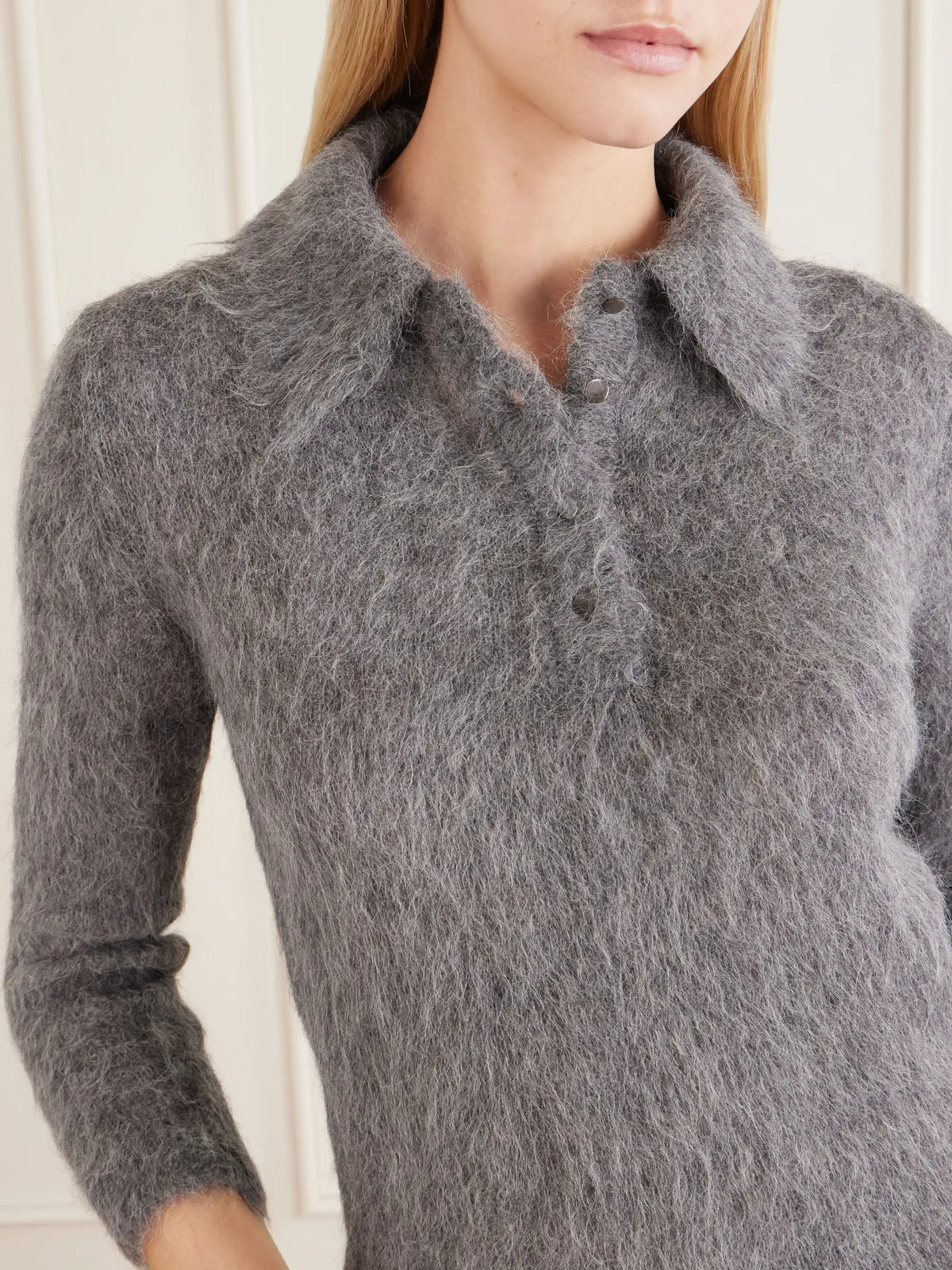 Alpaca-blend Polo Sweater