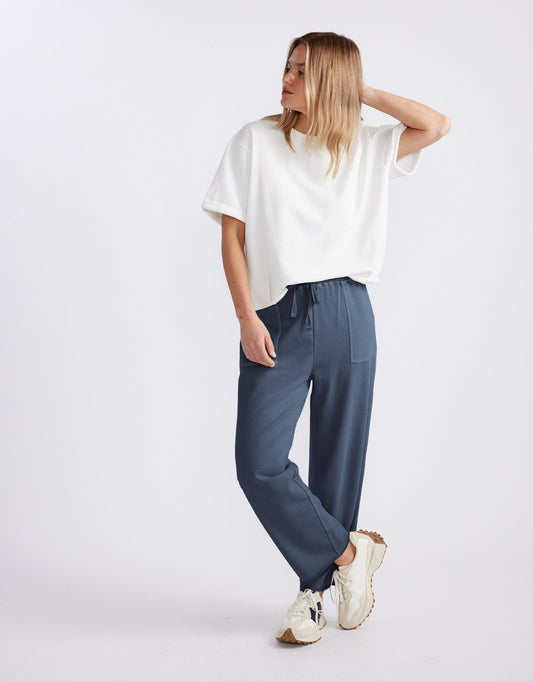 White & Co. Raw Edge Lounge Pant (Washed Navy)