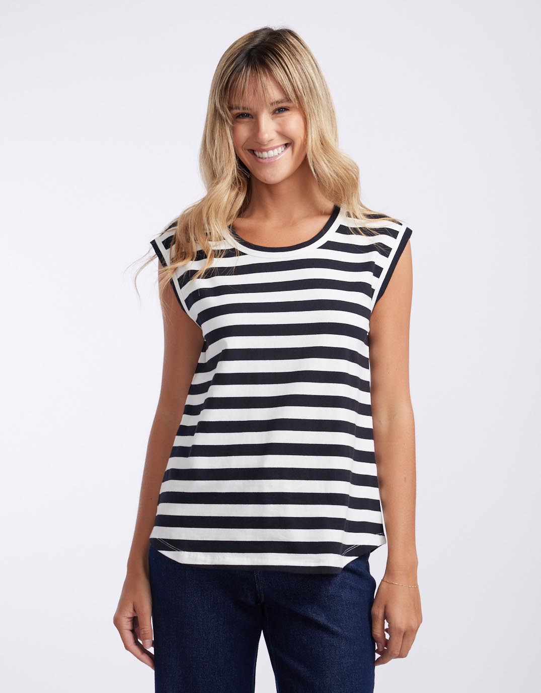 White & Co. Cali Tank Top (Frenchie Stripe)