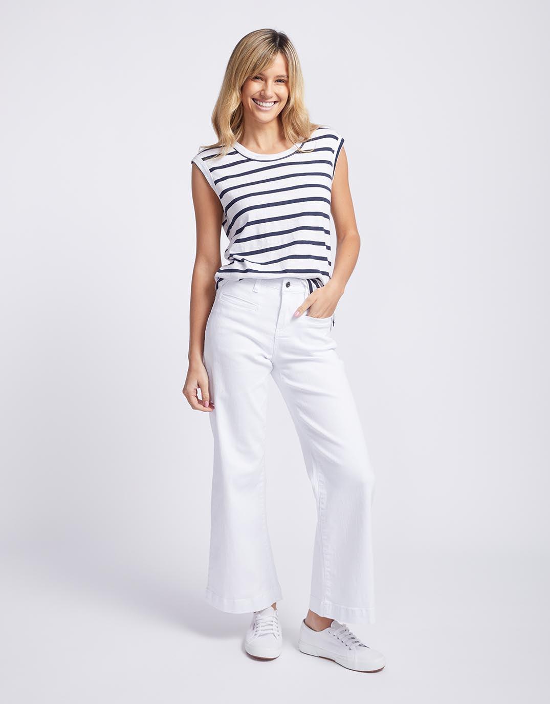 White & Co. Cali Tank Top (Navy/White Stripe)