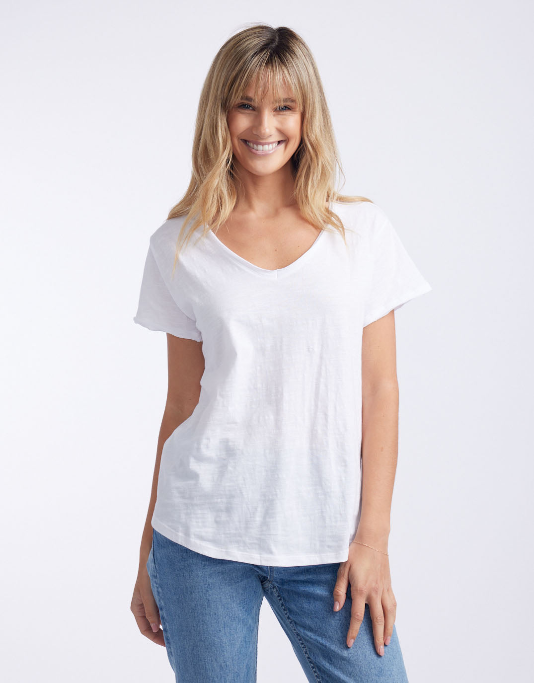 White & Co. Original V Neck T-Shirt (White)