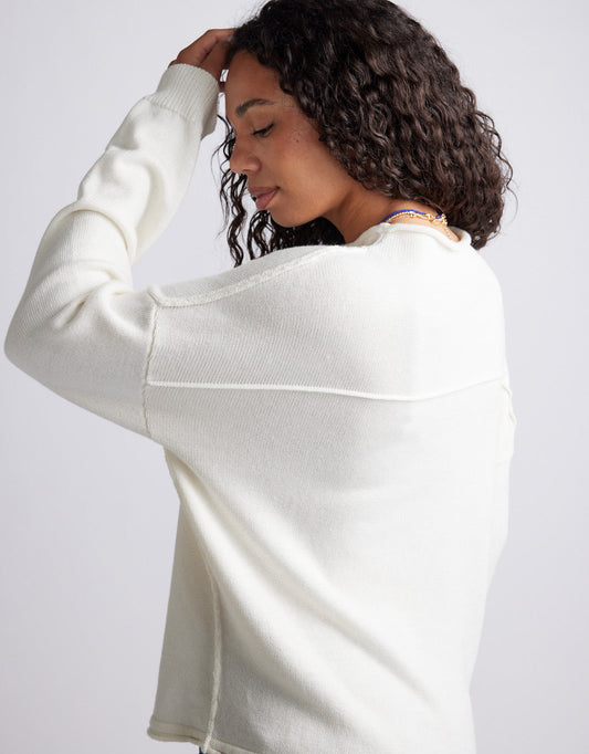 White & Co. Biarritz Raw Edge Knit (White)