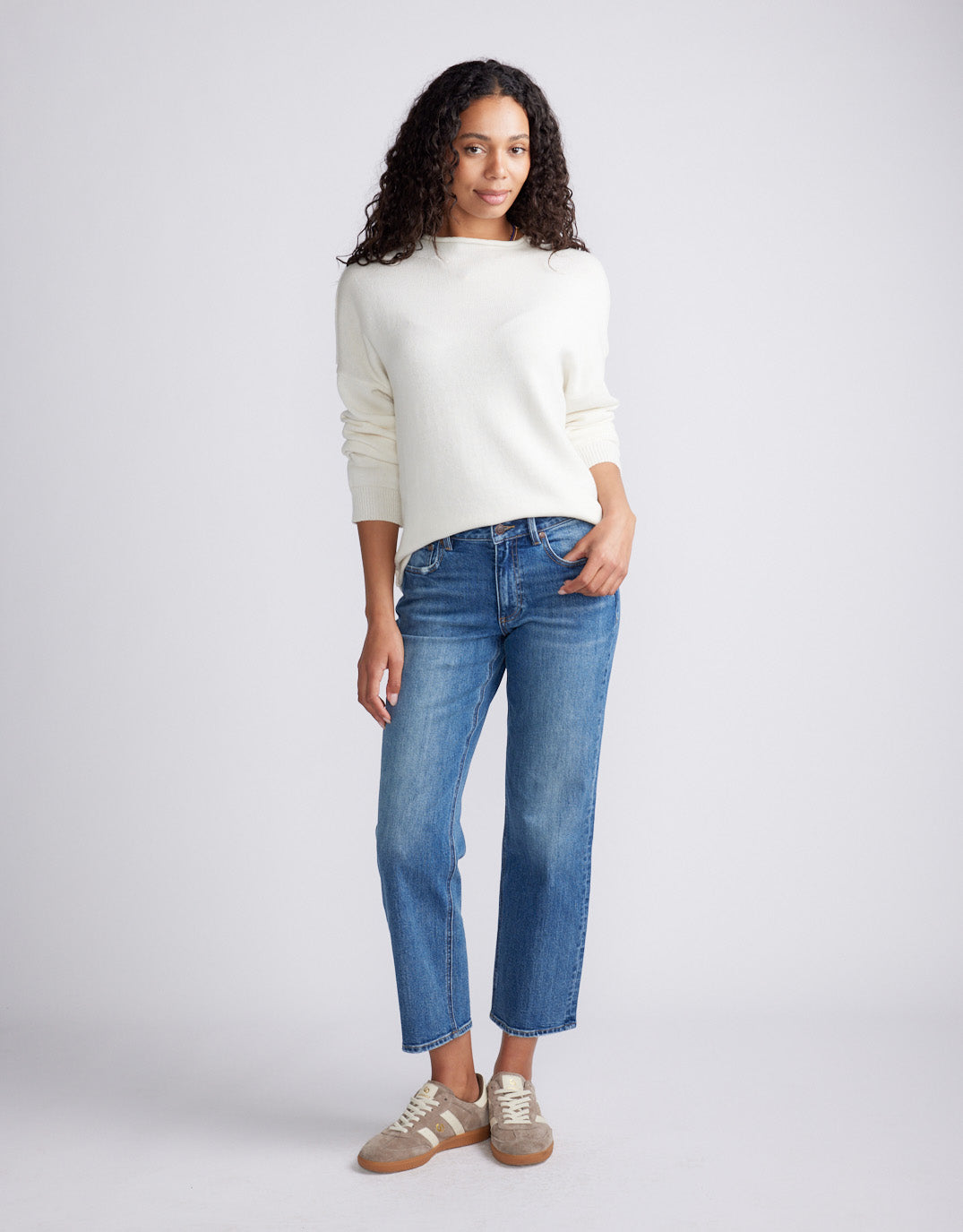 White & Co. Biarritz Raw Edge Knit (White)