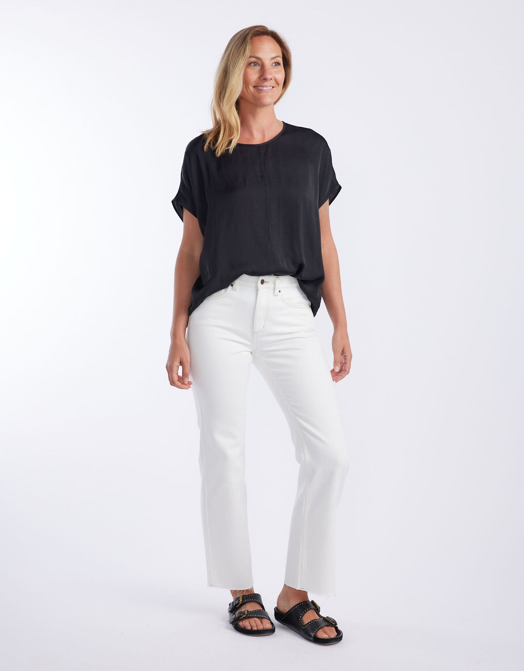 White & Co. Effortless Camille Shell Top (Black)
