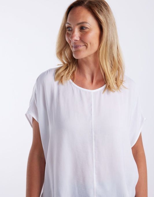 Effortless Camille Shell Top - (White)