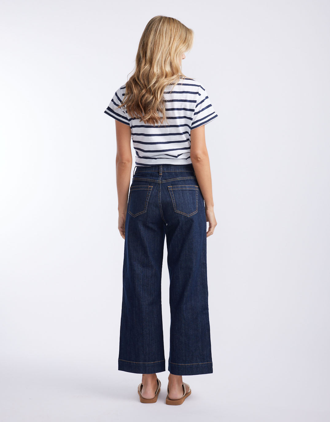 White & Co. Catalina Cropped Wide Leg Jean (Indigo)