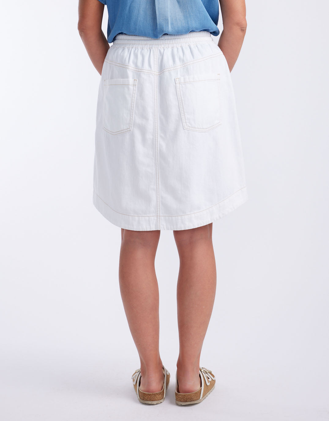 White & Co. Coco Denim Skirt (White)