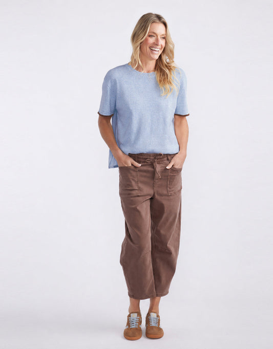 White & Co. Frenchie Cotton Cashmere Tee (Ice Blue)