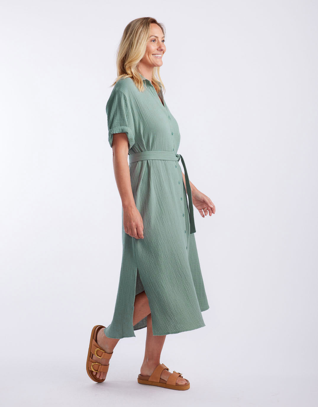 White & Co. Isla Midi Dress (Sage)