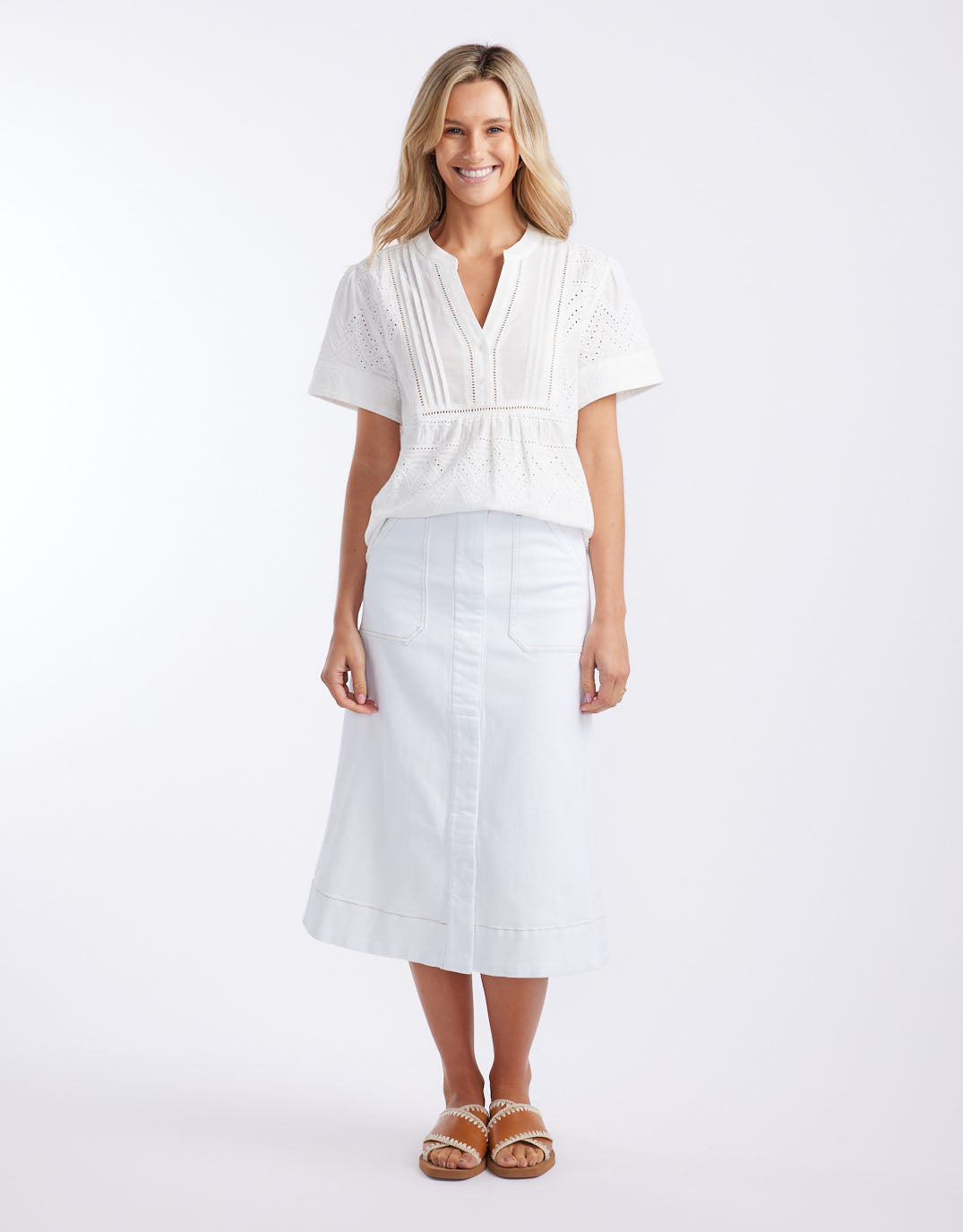 White & Co. La Dolce Vita Short Sleeve Top (White)